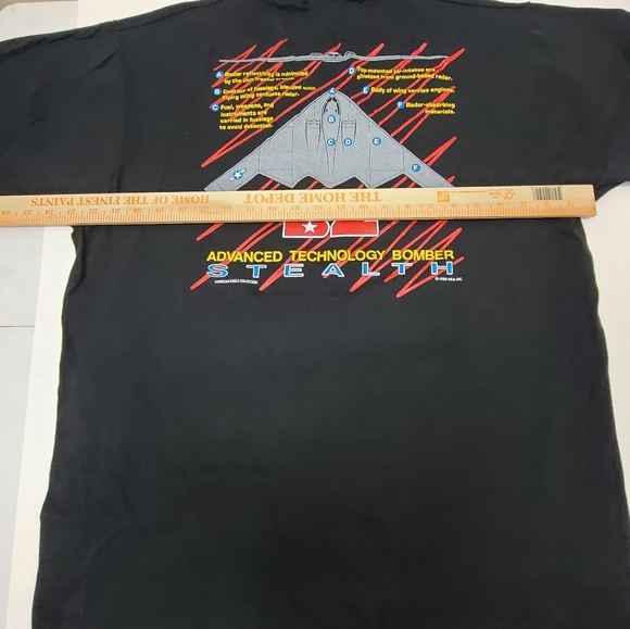 B2 Advanced Technology Bomber Stealth Black XL Cotton Shirt American Eagle 1988 - Picture 16 of 16